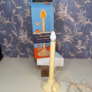 1950s Royalite Christmas Candle Vintage Midcentury Decor in Original Box Lot B